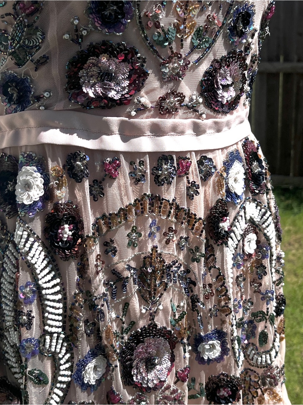 Needle & Thread Pink Embellished Sequin Midi Dress - Picture 3 of 5